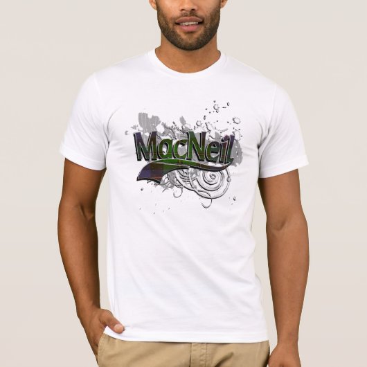 グランジなMacNeilのタータンチェック Tシャツ (正面)