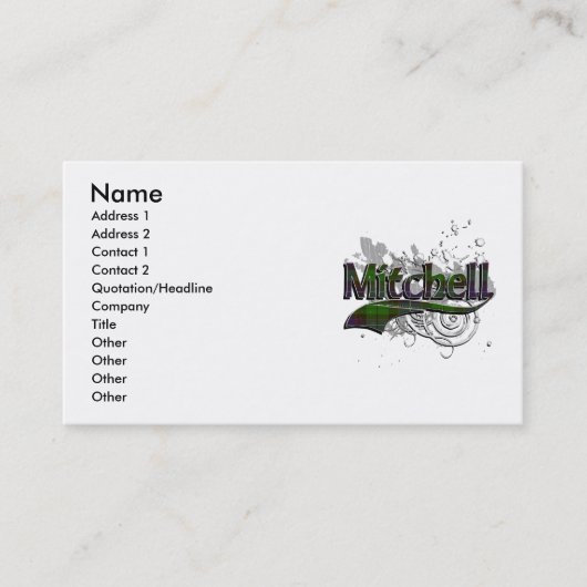 グランジなMitchellのタータンチェック 名刺 (正面)