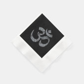 グランジなOMの記号の精神性のヨガ 縁ありカクテルナプキン (角)