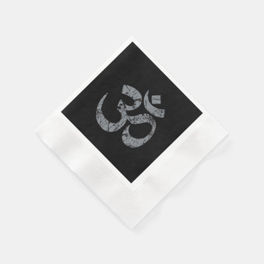 グランジなOMの記号の精神性のヨガ 縁ありカクテルナプキン (角)