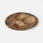 グランジなSteampunkのビクトリア時代の人の飛行船 ペーパープレート (アングル)