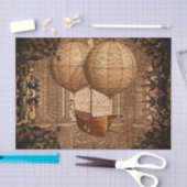 グランジなSteampunkのビクトリア時代の人の飛行船 薄葉紙 (クラフト)