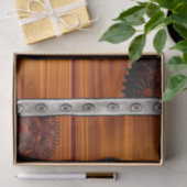 グランジなSteampunkの時計およびギアはハート箱を調整します 薄葉紙 (ギフト)