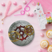 グランジなSteampunkの時計およびギア ペーパープレート (パーティー)