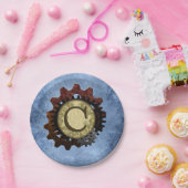 グランジなSteampunkはモノグラムの手紙Cを連動させます ペーパープレート (パーティー)