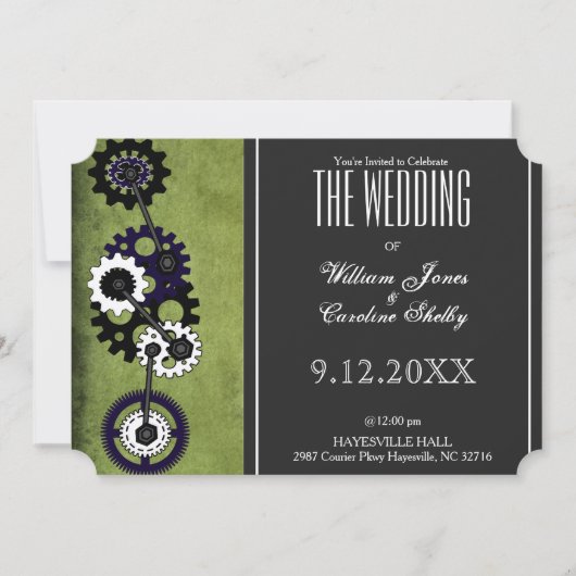 グランジなSteampunkは結婚式招待状を連動させます 招待状 (正面)