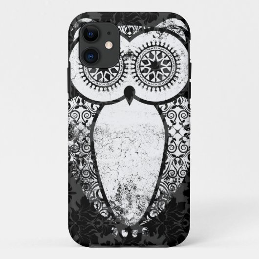 グランジなStellaRoot Hootieのフクロウのダマスク織 Case-Mate iPhoneケース (裏面)