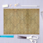 、グランジのダマスク織、青銅、アンティーク、シックなビクトリア時代の人素朴 薄葉紙 (クラフト)