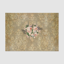 、グランジのヴィンテージ、ダマスク織、ビクトリア時代の人、シックなピンク花