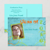 グランジの卒業式ポストカード インビテーションポストカード (正面/裏面)
