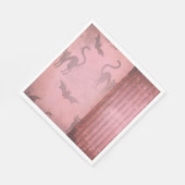 グランジほこりっぽいピンクの猫のこうもりストライプハロウィーン スタンダードランチョンナプキン (角)