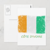 グランジアイボリー海岸国旗 ポストカード (正面/裏面)