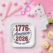 グランジアメリカ 1776 - 2026 自由の国 ペーパープレート (パーティー)