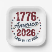 グランジアメリカ 1776 - 2026 自由の国 ペーパープレート (正面)