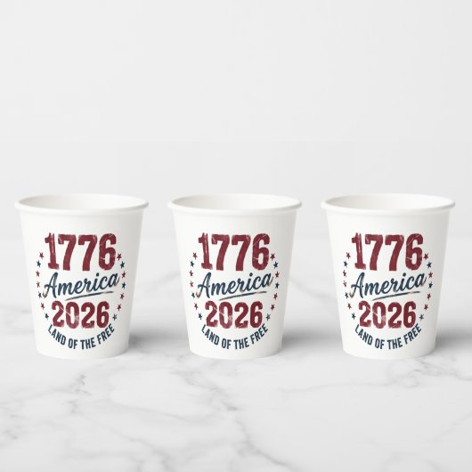 グランジアメリカ 1776 - 2026 自由の国 紙コップ (複数)