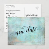 グランジアートアクア「新しい日程」延期の結婚式のお知らせ ポストカード (正面/裏面)