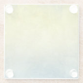 グランジカラー - 黄色と青 ガラスコースター (裏面)