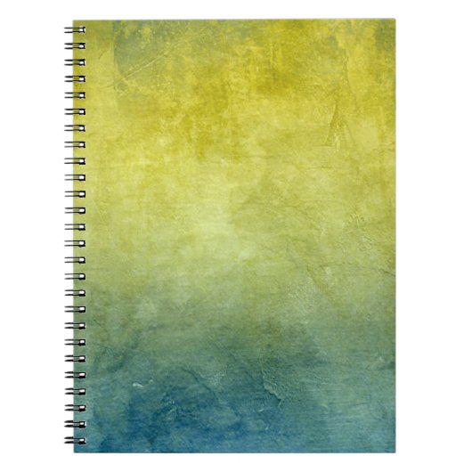 グランジカラー - 黄色と青 ノートブック (正面)