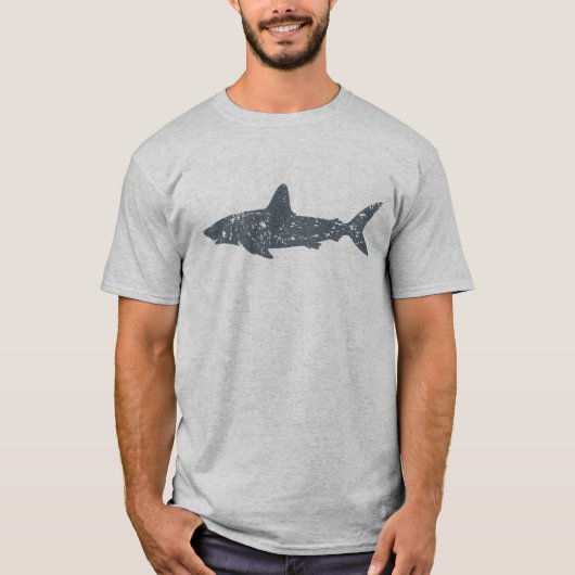 グランジグレー水泳サメ Tシャツ (正面)