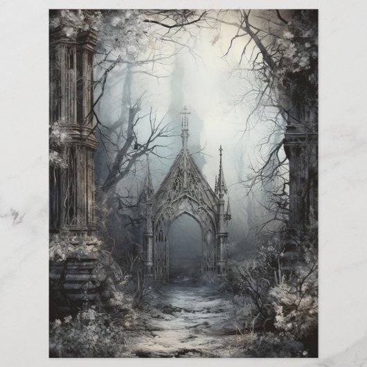 グランジゴシックウィンター紙クラフトカードストック (正面)