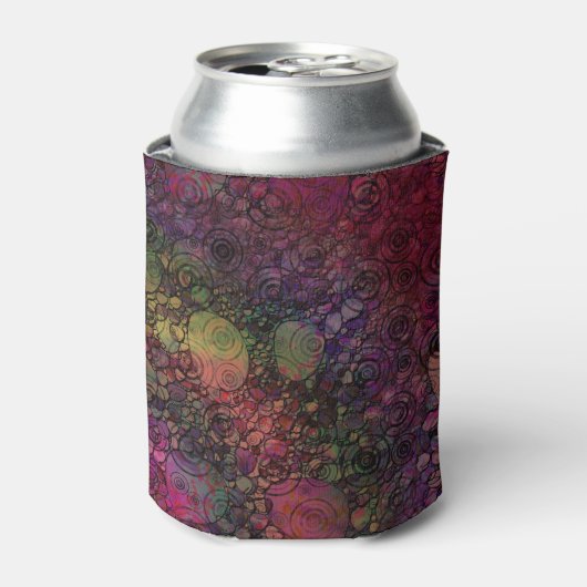 グランジサークルのカラフルアブストラクト 缶クーラー (缶正面)