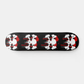 グランジスカルと骨のパターン スケートボード (横)