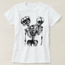 グランジスケルトン ゴシックダークスタイルTシャツ