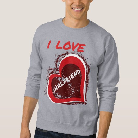 グランジスタイルのハートデザイン:恋人を愛す スウェットシャツ (正面)