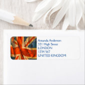 グランジスタイルユニオンジャックブリティッシュ国旗イラストレーション ラベル (インサイチュ)