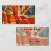 グランジスタイルユニオンジャックブリティッシュ国旗イラストレーション 名刺 (正面/裏面)