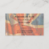 グランジスタイルユニオンジャックブリティッシュ国旗イラストレーション 名刺 (裏面)