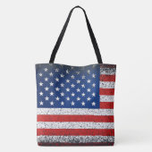 グランジスタイル米国国旗 トートバッグ (裏面)
