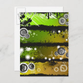 グランジスタイル音楽バナー ポストカード (正面/裏面)