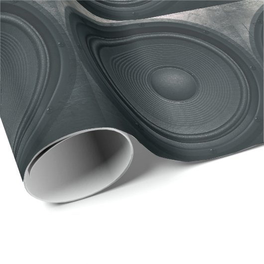 グランジスタイル、オーディオスピーカーの背景 ラッピングペーパー (ロールコーナー)