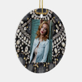 グランジスチームパンク芸術デコ黒銀ボヘミアン セラミックオーナメント (右)