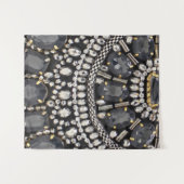 グランジスチームパンク芸術デコ黒銀ボヘミアン タペストリー (正面(横))