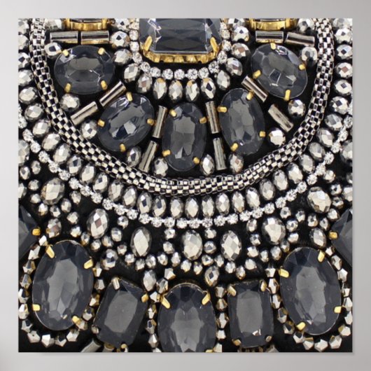 グランジスチームパンク芸術デコ黒銀ボヘミアン ポスター (正面)