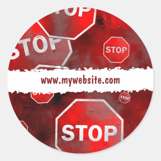 グランジストップシンボルや象徴 ラウンドシール (正面)