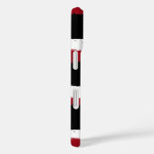 グランジストライプと名前 – 黒い赤の白 Case-Mate iPhoneケース (裏面 / 右)