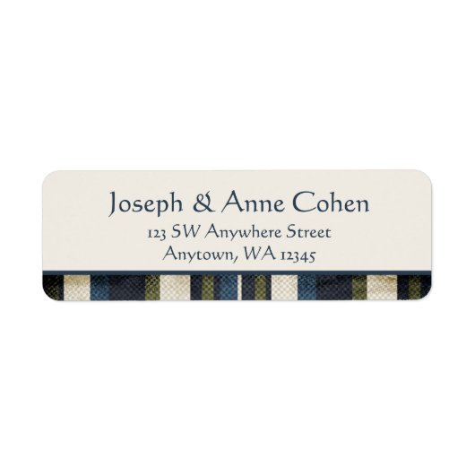 グランジストライプ差出人住所 ラベル (正面)