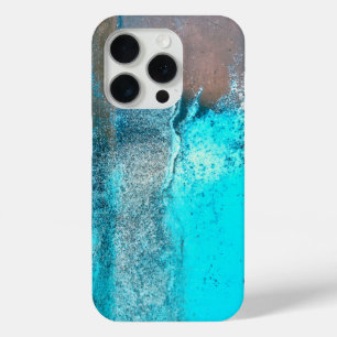 グランジターコイズテクスチャ抽象芸術 iPhone 15 PROケース