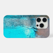 グランジターコイズテクスチャ抽象芸術 iPhoneケース (裏面横)