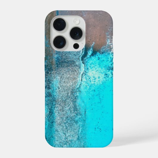 グランジターコイズテクスチャ抽象芸術 iPhoneケース (裏面)
