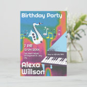 グランジツクジャズ音楽 誕生日 招待状 (スタンド正面)