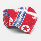 グランジテイストの北朝鮮の旗 ネクタイ (ロール)