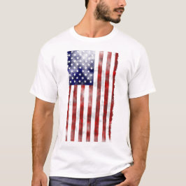 グランジテクスチャーアメリカ国旗愛国 Tシャツ
