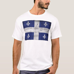 グランジデザインのケベック州旗 Tシャツ
