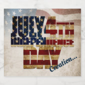 グランジデザイン アメリカ独立記念日 7月4日 スパークリングワインラベル (シングルラベル)