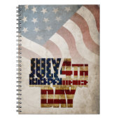 グランジデザイン アメリカ独立記念日 7月4日 ノートブック (正面)