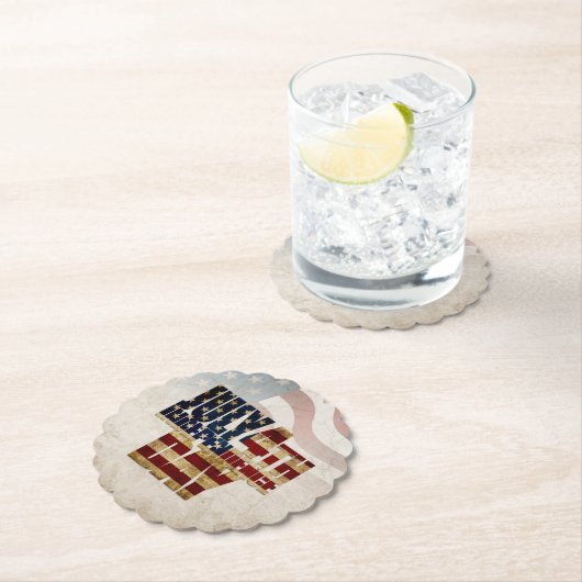 グランジデザイン アメリカ独立記念日 7月4日 ペーパーコースター (インサイチュ)